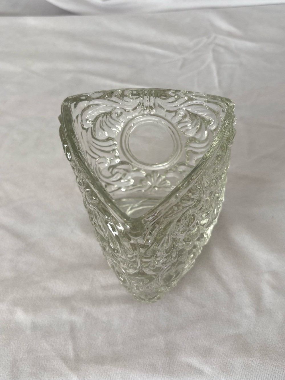 Vintage Avon glass faceted triangle vase holder container home decor votive - Picture 6 of 6